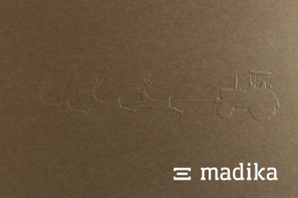 Blindprägung auf braunen Naturkarton Blindprägung auf braunen Naturkarton