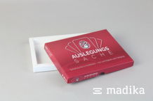 Bedruckte Stülpschachtel mit Hohlwand - selbstverständlich aufgerichtet versendet. Bedruckte Stülpschachtel mit Hohlwand