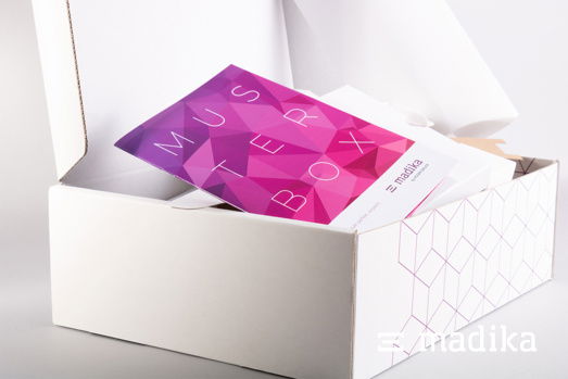 Die madika Musterbox bietet einen super Überblick für alle "Schachtel-Neulinge". madika Musterbox