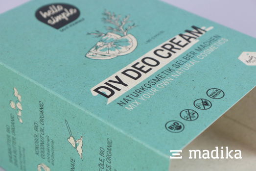 Banderole aus Graskarton, liebevoll bedruckt in einem Türkiston. Türkise Banderole aus Graskarton