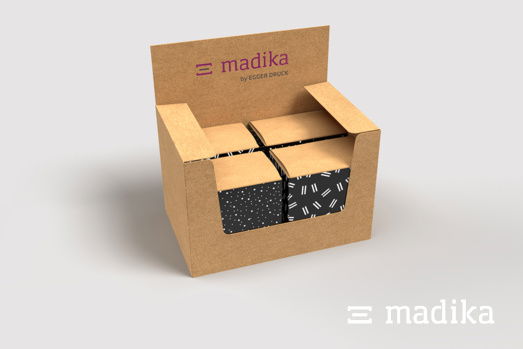 Thekendisplay aus braunem Naturkarton Thekendisplay aus braunem Naturkarton