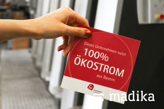 100% Ökostrom in unserer Druckerei! 100% Ökostrom