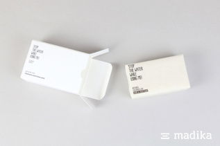 Weiße Verpackung für Seifen