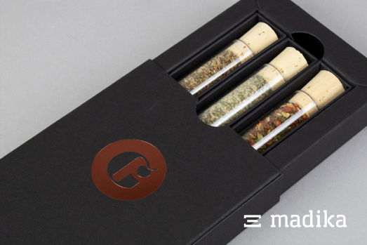 Ein MEIN GENUSS Reagenzglasset. Geschenkideen Reagenzglaeser