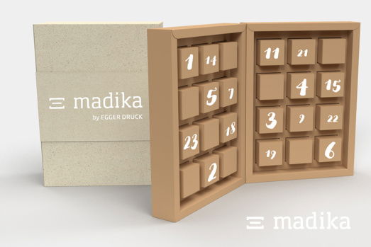 Adventskalender aus braunem Naturkarton und Graskarton Adventskalender aus Naturmaterialien: Brauner Naturkarton und Graskarton