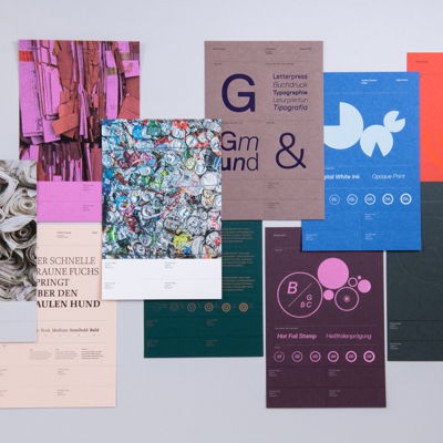 Bedruckte und veredelte Gmund Used Papierbögen Bedruckte Gmund Used Papierbögen