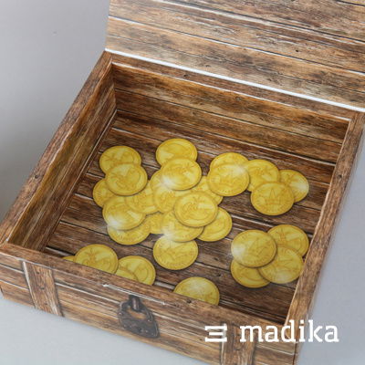 Eine Klappschachtel mit Hohlwand von madika.de mit Faux-3D-Grafik. madika-Klappschachtel Hohlwand
