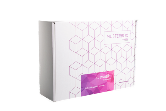 Musterbox inklusive einer Weihnachtsverpackung Musterbox inklusive einer Weihnachtsverpackung