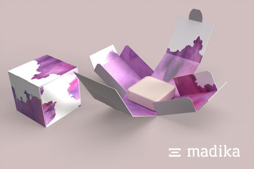 Die Seifenverpackungen können außen und innen bedruckt werden. Steckschachtel bedruckt für Seife