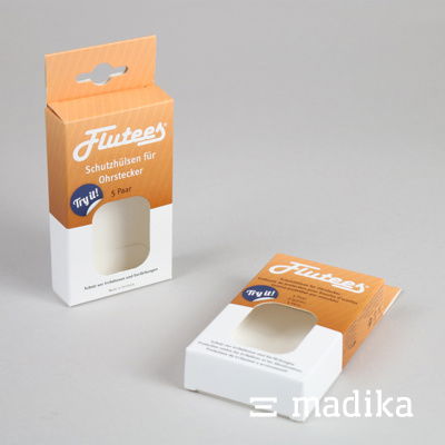 Sichtfenster eignen sich auch hervorranged für Faltschachtel mit Eurolochaufhängung. Verpackung mit Sichtfenster und Eurolochaufhängung