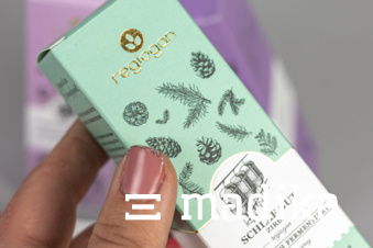 Faltschachtel in Pastellgrün mit Veredelung Faltschachtel in Pastellgrün mit Veredelung