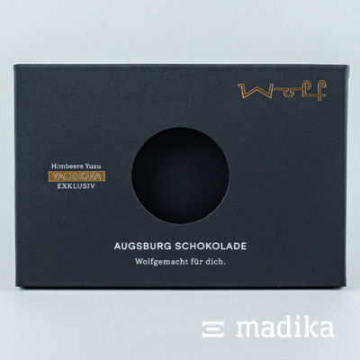 Edle schwarze Schachtel mit rundem Sichtfenster und Heißfolienprägung Edle schwarze Schachtel mit rundem Sichtfenster und Heißfolienprägung