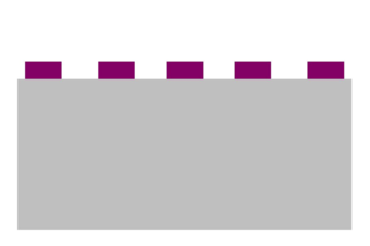 Flachdruck: Druckobjekt (grau) | Druckfarbe (violett) Flachdruckverfahren