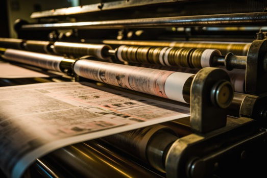 Flachdruck wird beim Zeitungsdruck verwendet Flachdruck wird beim Zeitungsdruck verwendet
