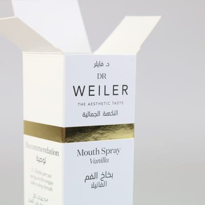 Heißfolienprägung Kosmetik gold